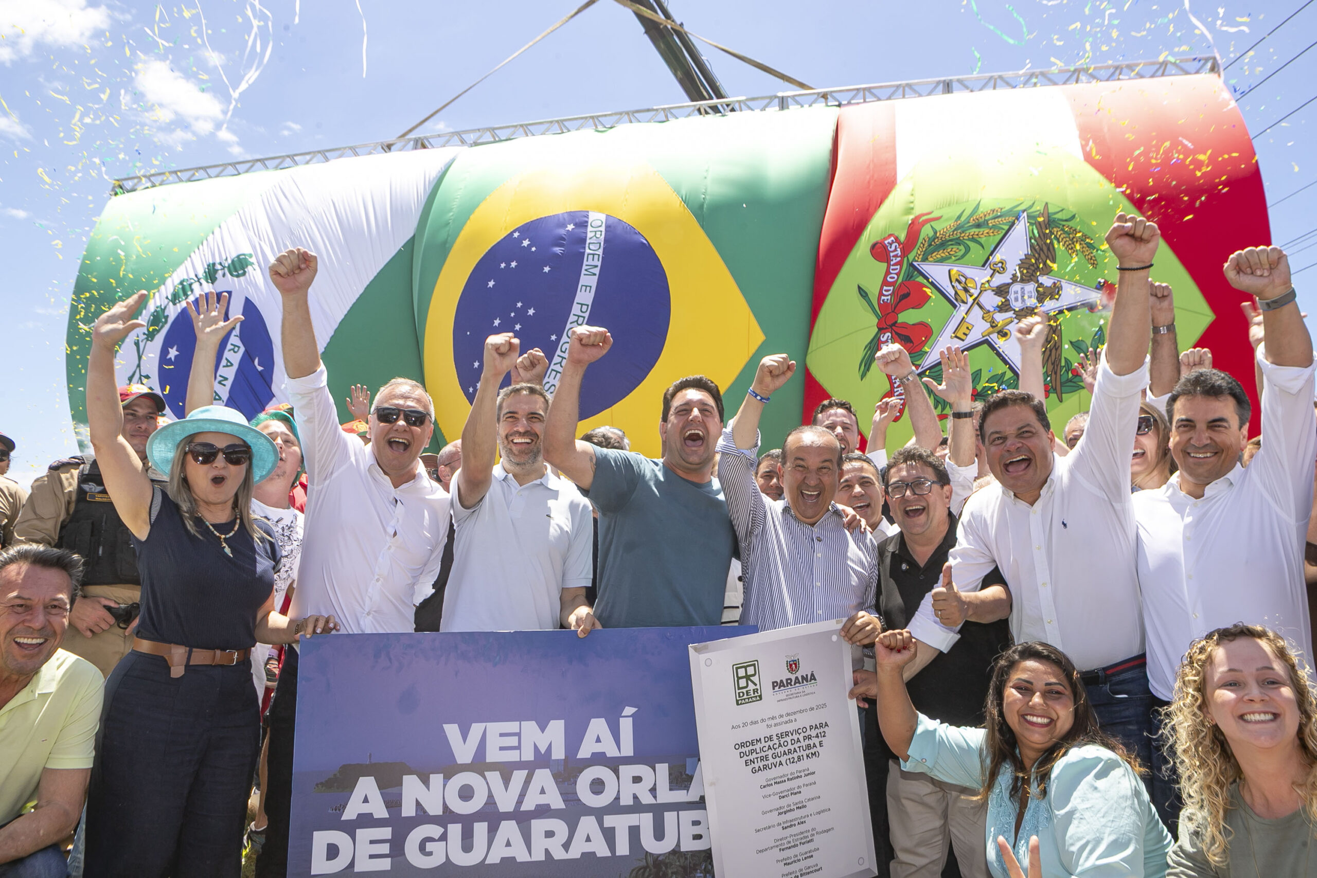 Guaratuba, 20 de dezembro de 2025 - Anúncio de duplicações no litoral entre Paraná e Santa Catarina.