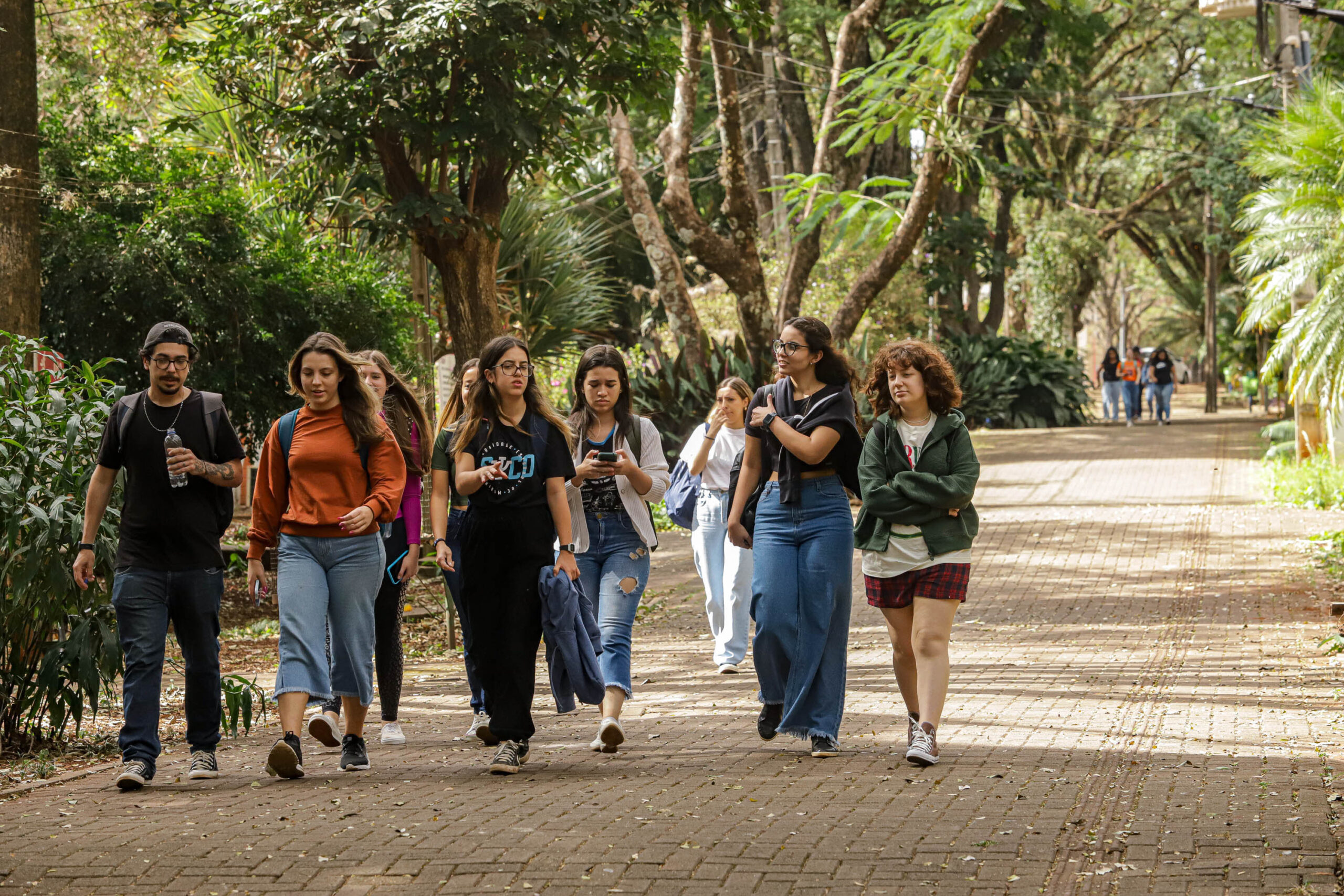 Maringá, 27 de julho de 2023 - Alunos no Campus da Universidade Estadual de Maringá (UEM).